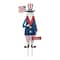 Glitzhome® 36" Wood Patriotic Uncle Sam Yard Stake Décor